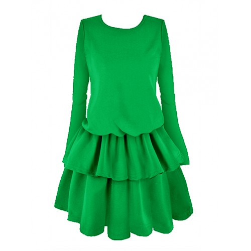 Sukienka Falbany Zielona