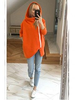Bluza Asymetryczna Pomarańczowy Neon