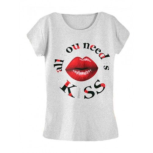 Koszulka Bluzka T-shirt Kiss Szara 