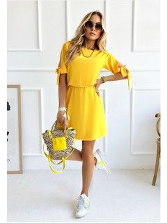 Sukienka Rozcięcia Żółta  