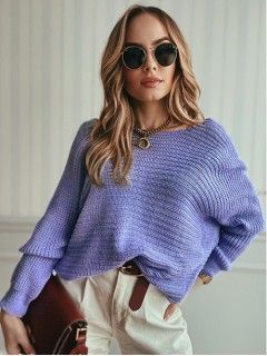 Sweter Wiązany Liliowy 