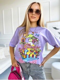 Koszulka t-shirt Print Liliowa 